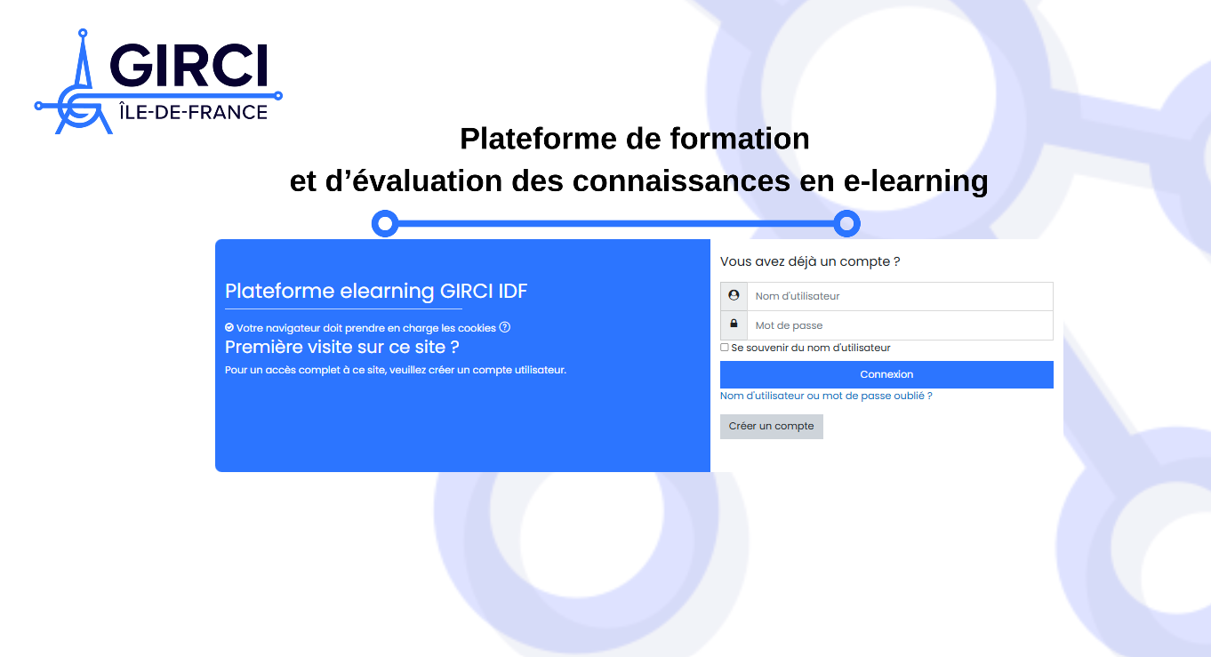 Page d'accueuil elearning GIRCI IDF